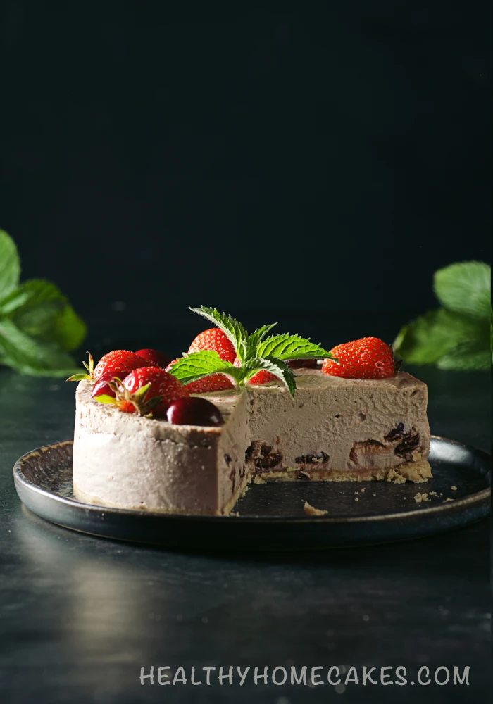 Vegan Cherry Strawberry Cheesecake