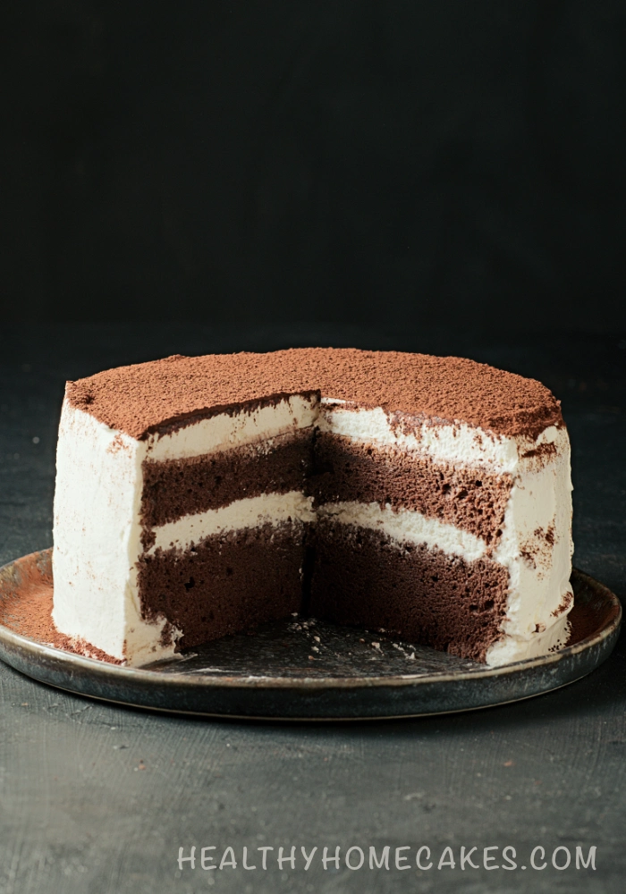 Chocolate Chiffon Cake With Whipped Cream