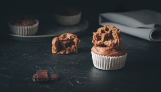 Chocolate cottage cheese muffins (Refined sugar free)