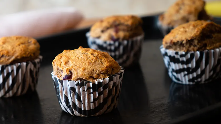 Banana Dried Cranberry Muffins