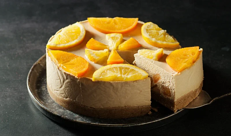 No Bake Vegan Orange Cheesecake With Sharon Fruit
