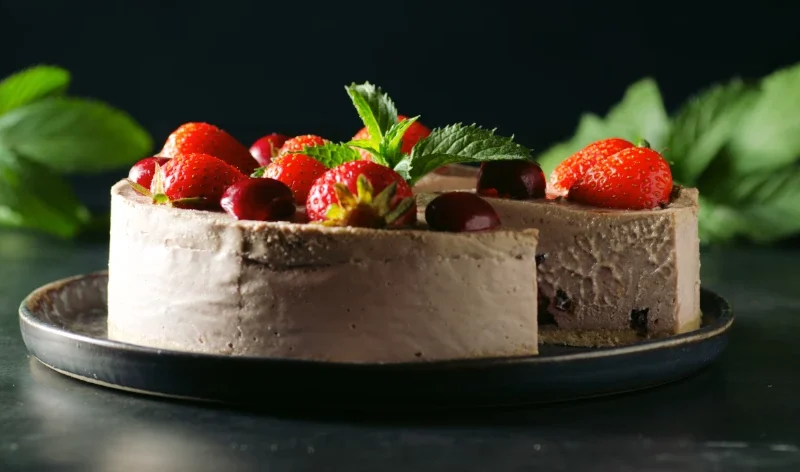 Vegan Cherry Strawberry Cheesecake