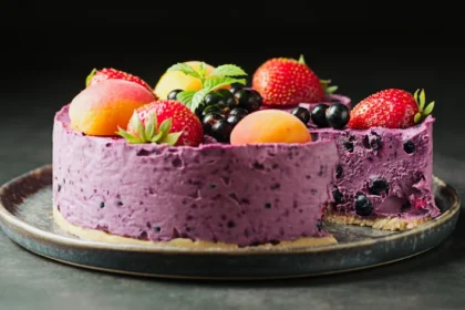 No Bake Blackcurrant Cheesecake