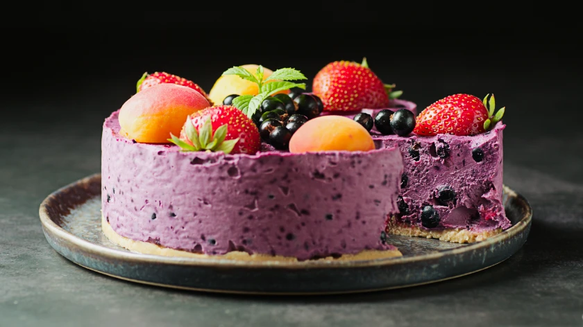 No Bake Blackcurrant Cheesecake