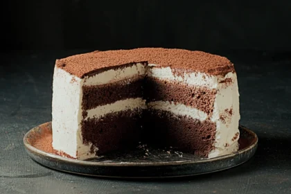 Chocolate Chiffon Cake With Whipped Cream