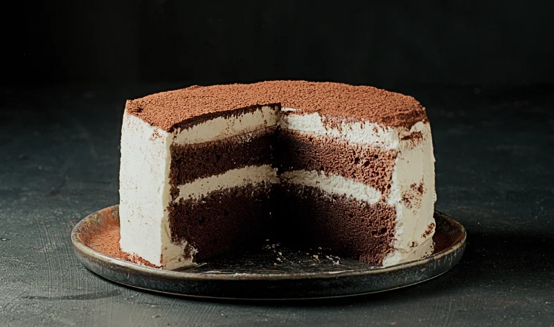 Chocolate Chiffon Cake With Whipped Cream