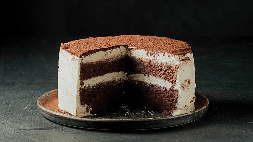 Chocolate Chiffon Cake With Whipped Cream